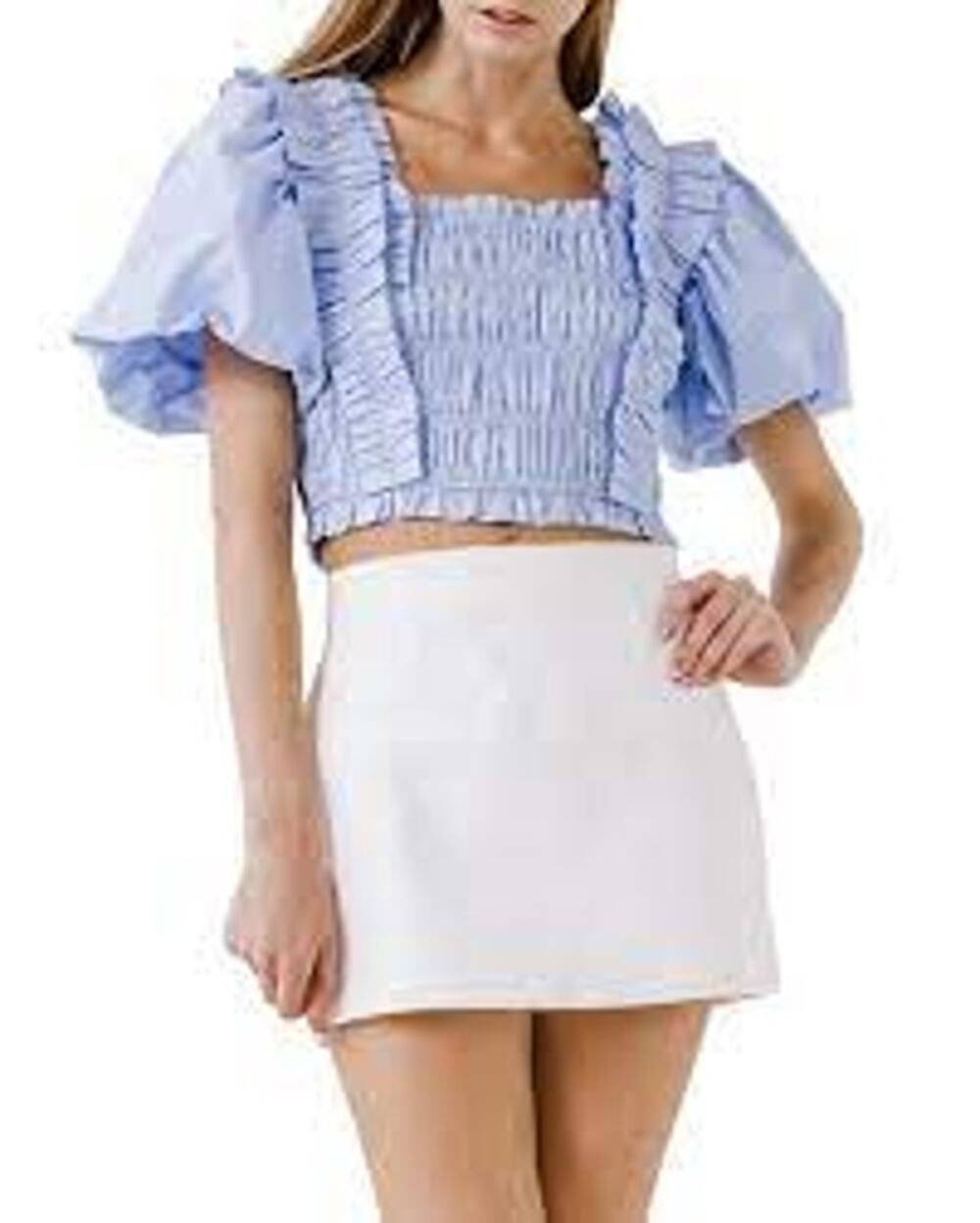 NEW! Endless Rose Smocked Puff Sleeve Blouse - L